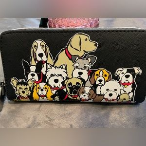 NWT Marc Tetro Cute All the Dogs Zip Around Wallet